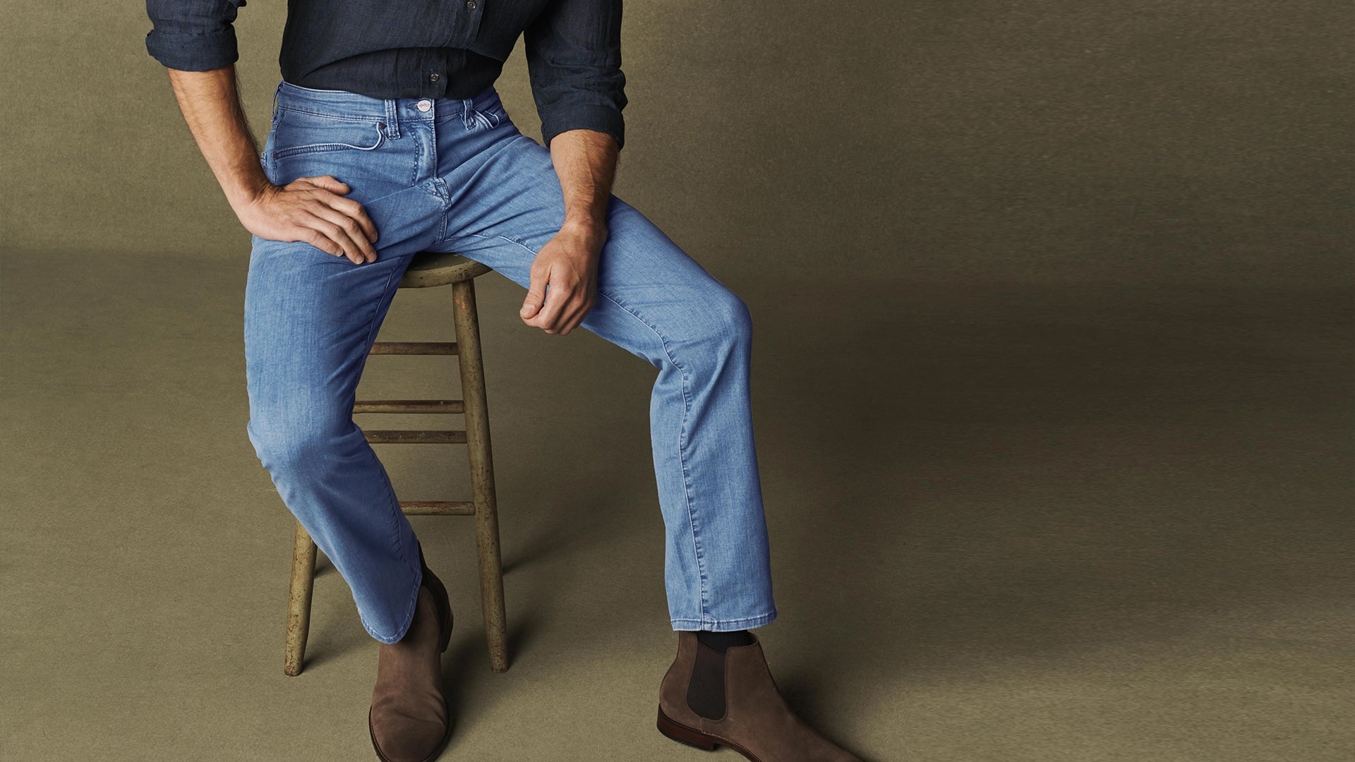Elastic Waist Jeans for Men Loose Fit Mens Elastic Waist Pants, Comfortable  & Stylish Mens Elastic Waist Jeans