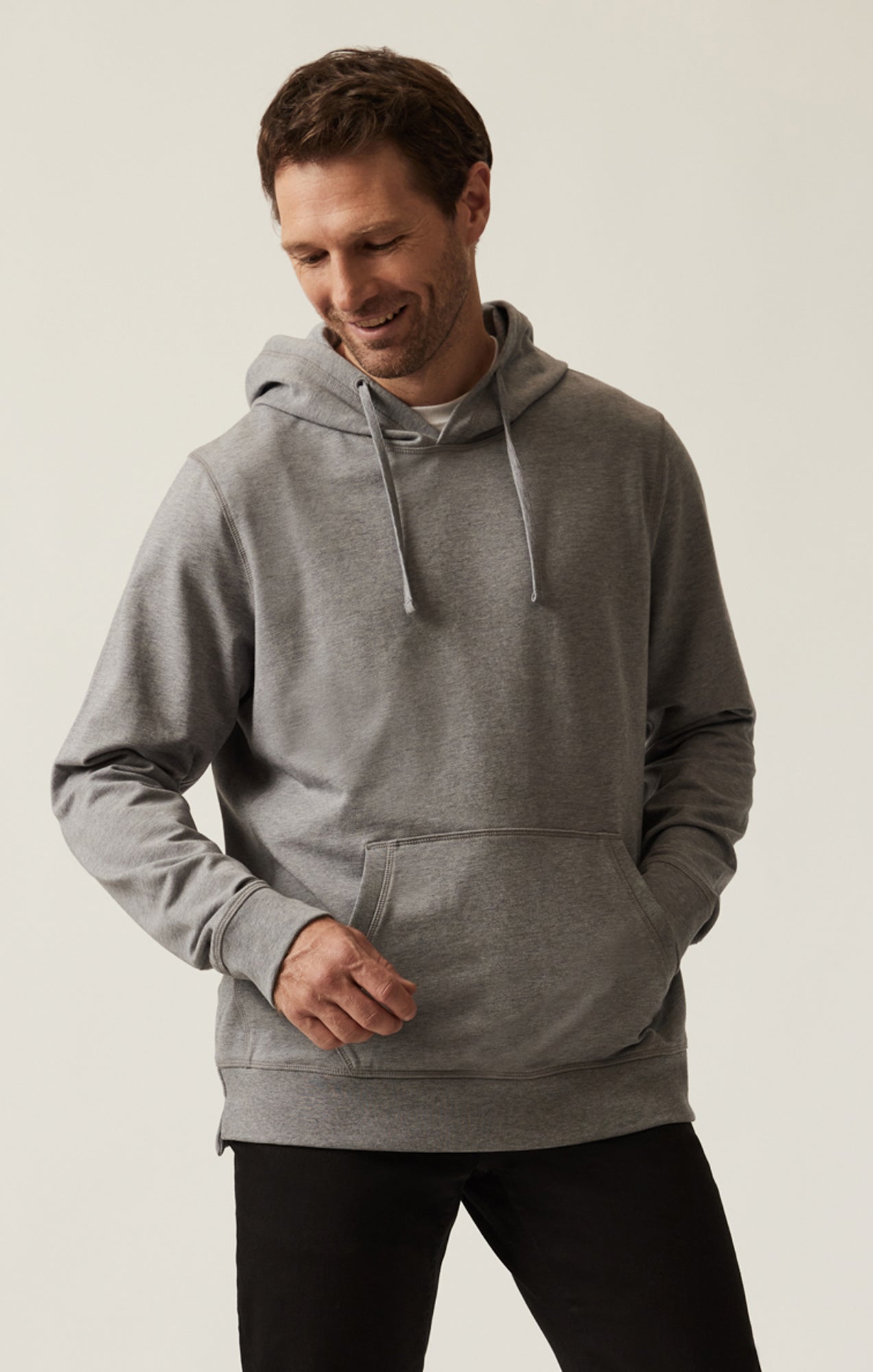 34 Heritage French Terry Hoodie in Grey Melange