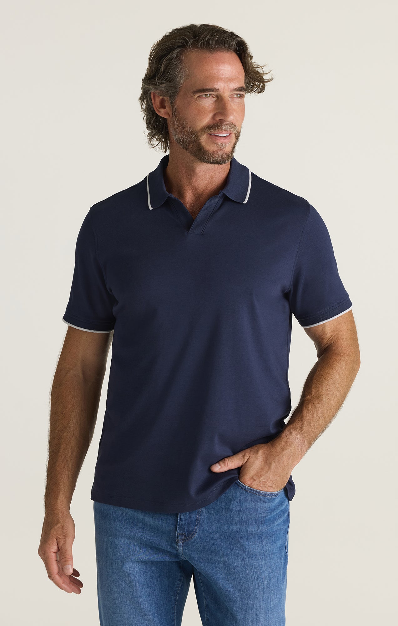 POLO ベアネイビー モカシン 34 Heritage Men's Riviera Polo Shirt in Navy