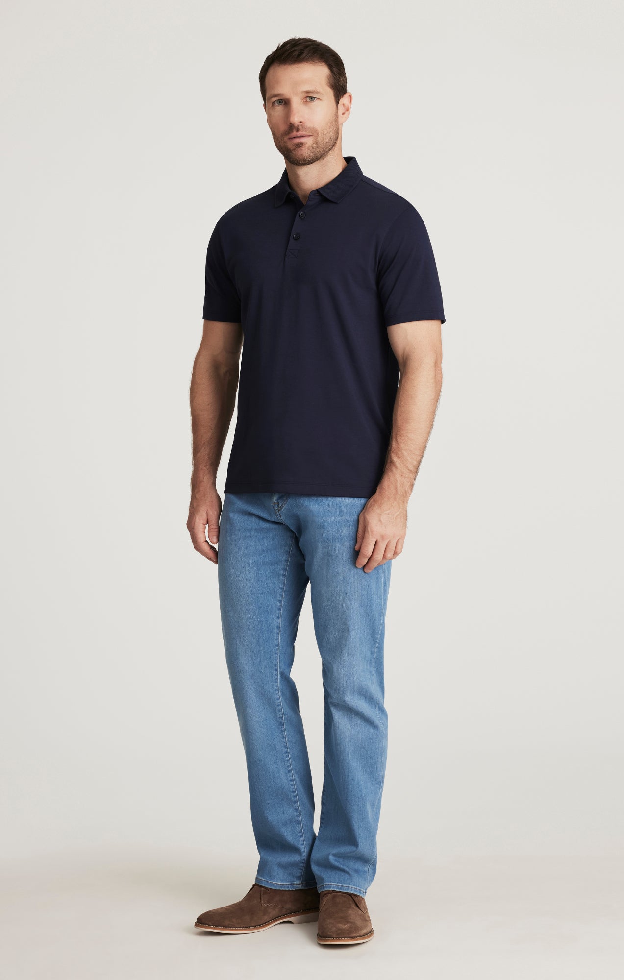 34 Heritage Men's Camino Relaxed Straight Jeans in Cloud Blue Urban