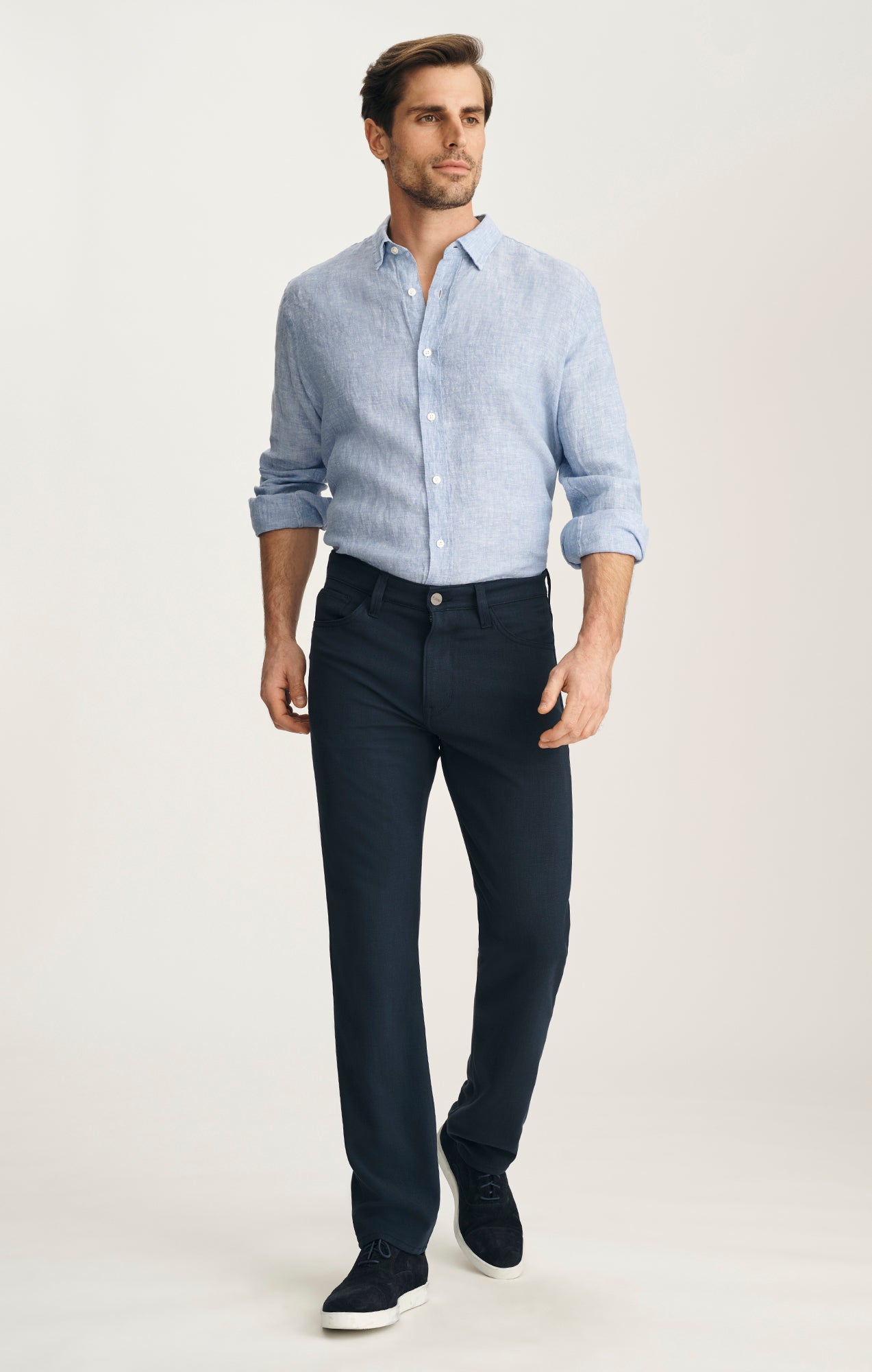 34 Heritage Men's Courage Straight Leg Pants In Deep Ocean Cross Twill