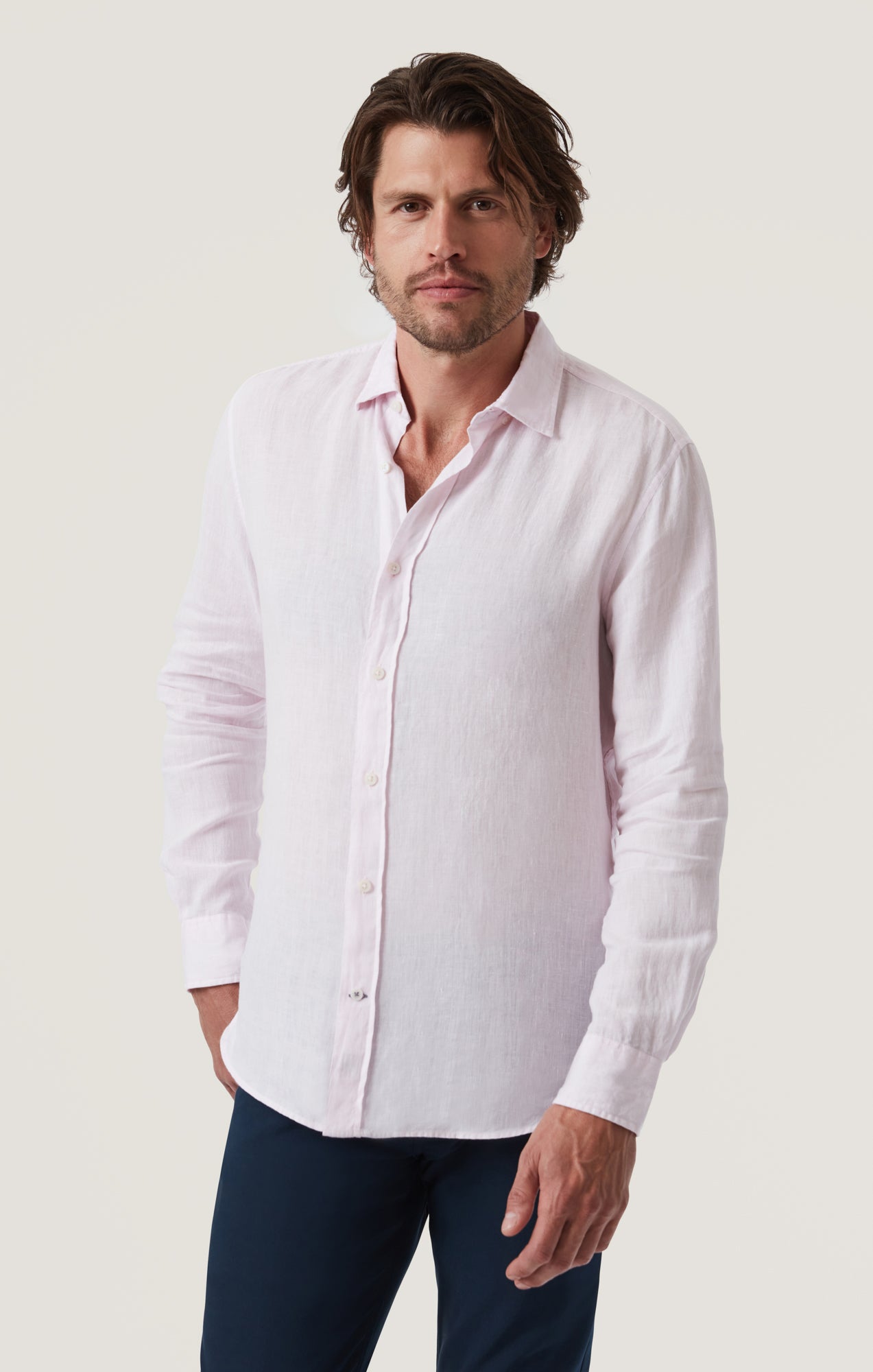 新品T. japan chambray shirtピンク 34 Heritage Men's Linen Chambray Shirt in Pink