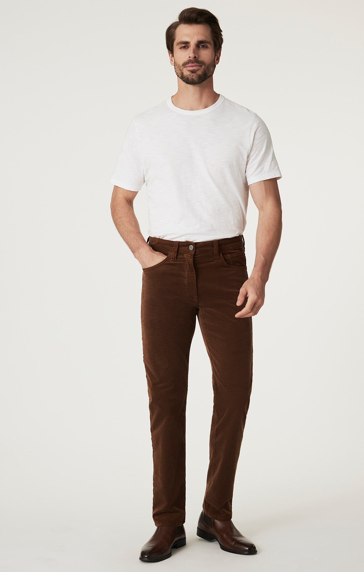 34 Heritage Men's Courage Straight Leg Pants in Bourbon Cord