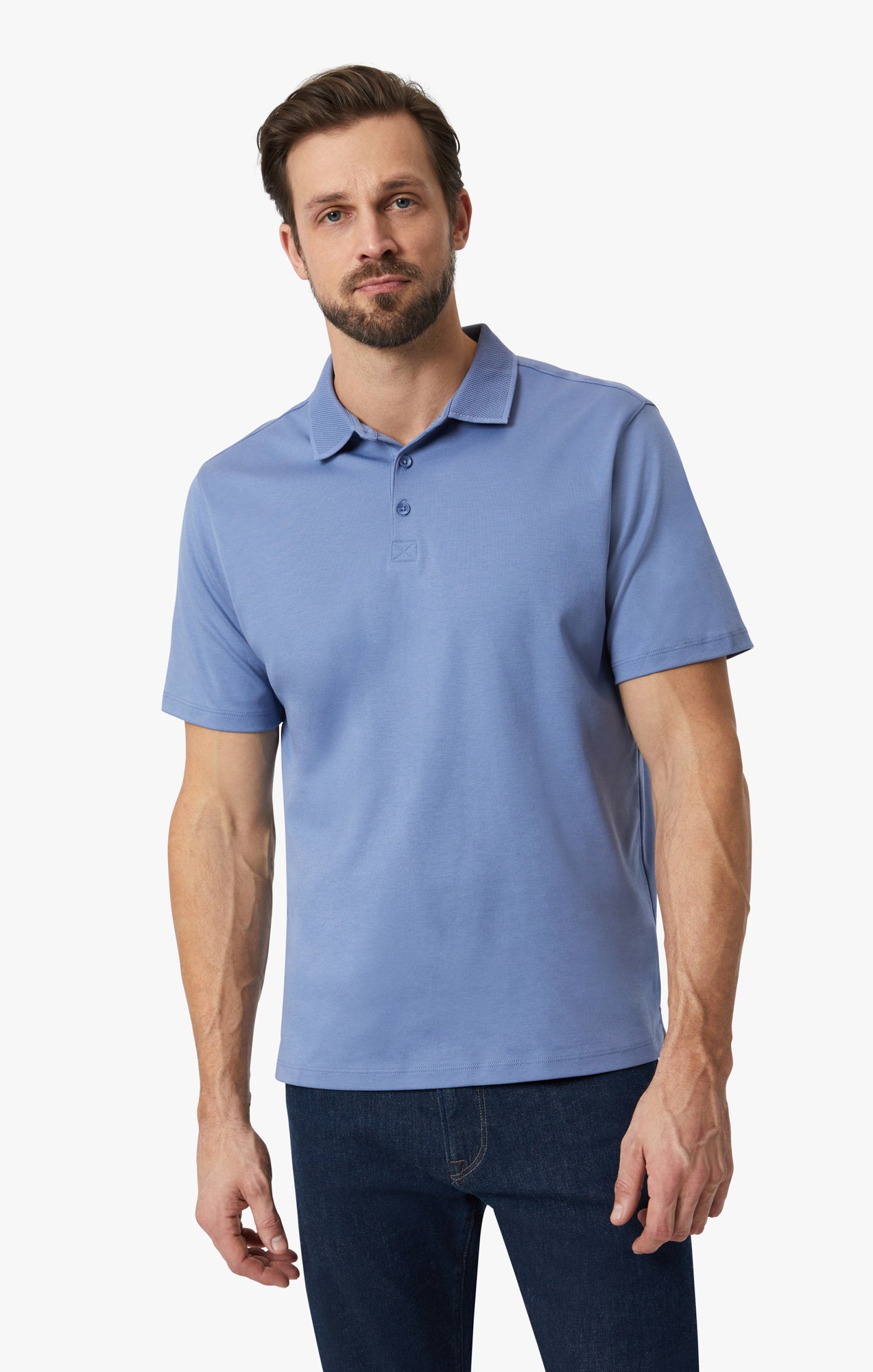 34 Heritage Men's Polo T-Shirt In Vintage Indigo