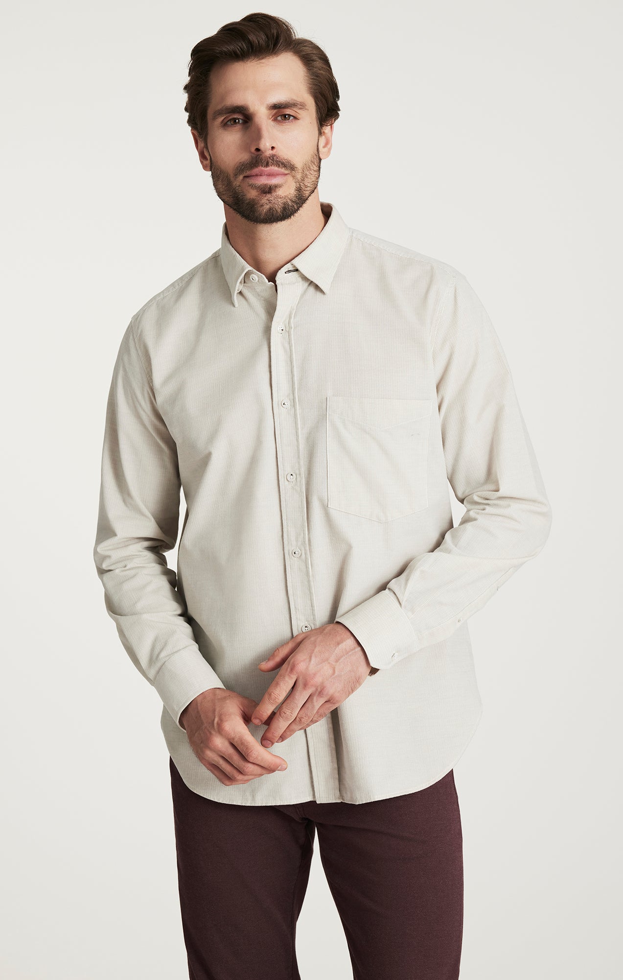 Boyfriend Corduroy Shirts ベージュ The Stretch Corduroy Western Shirt in Camel