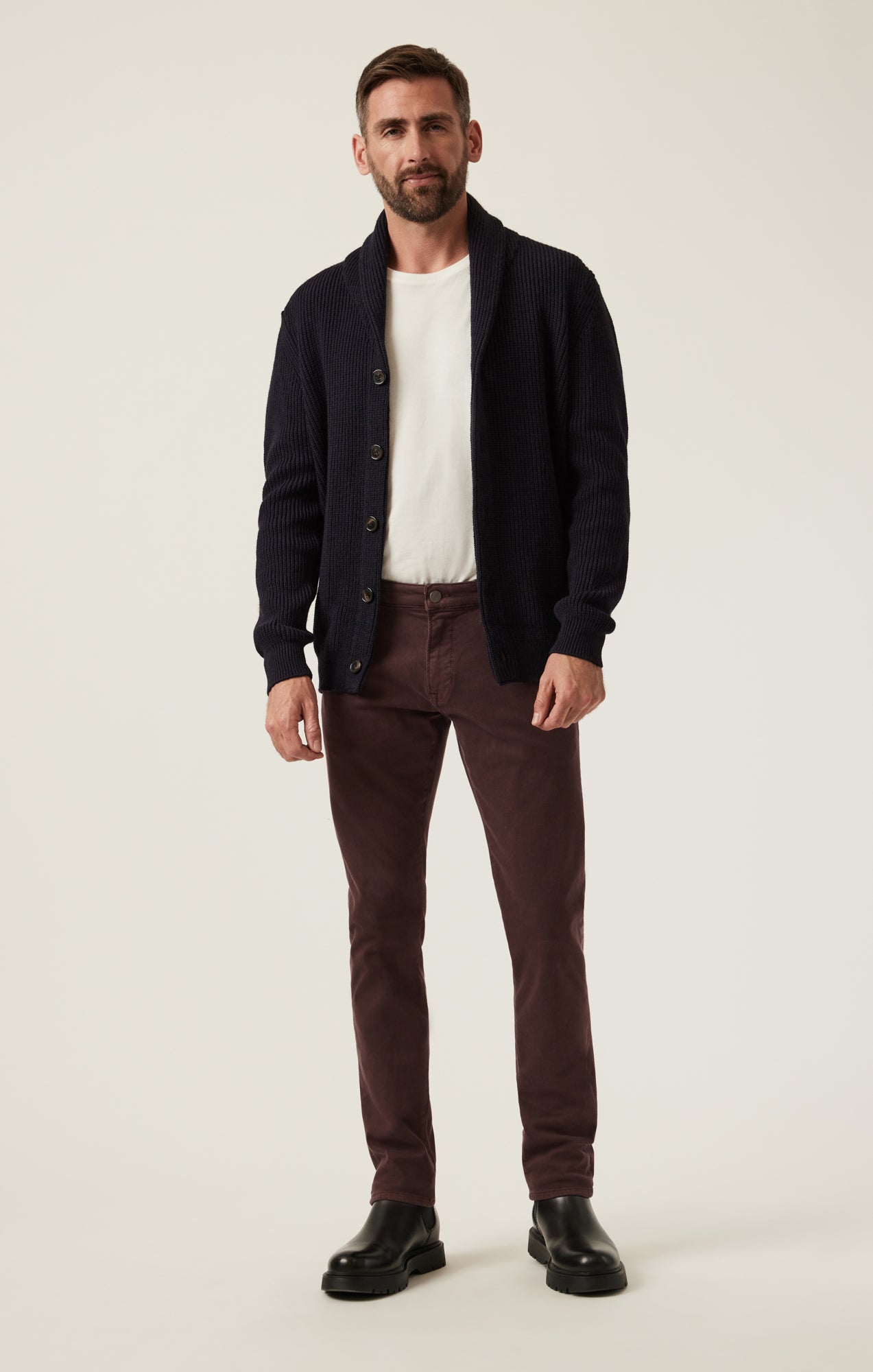 34 Heritage Men's Courage Straight Leg Pants in Burgundy Diagonal