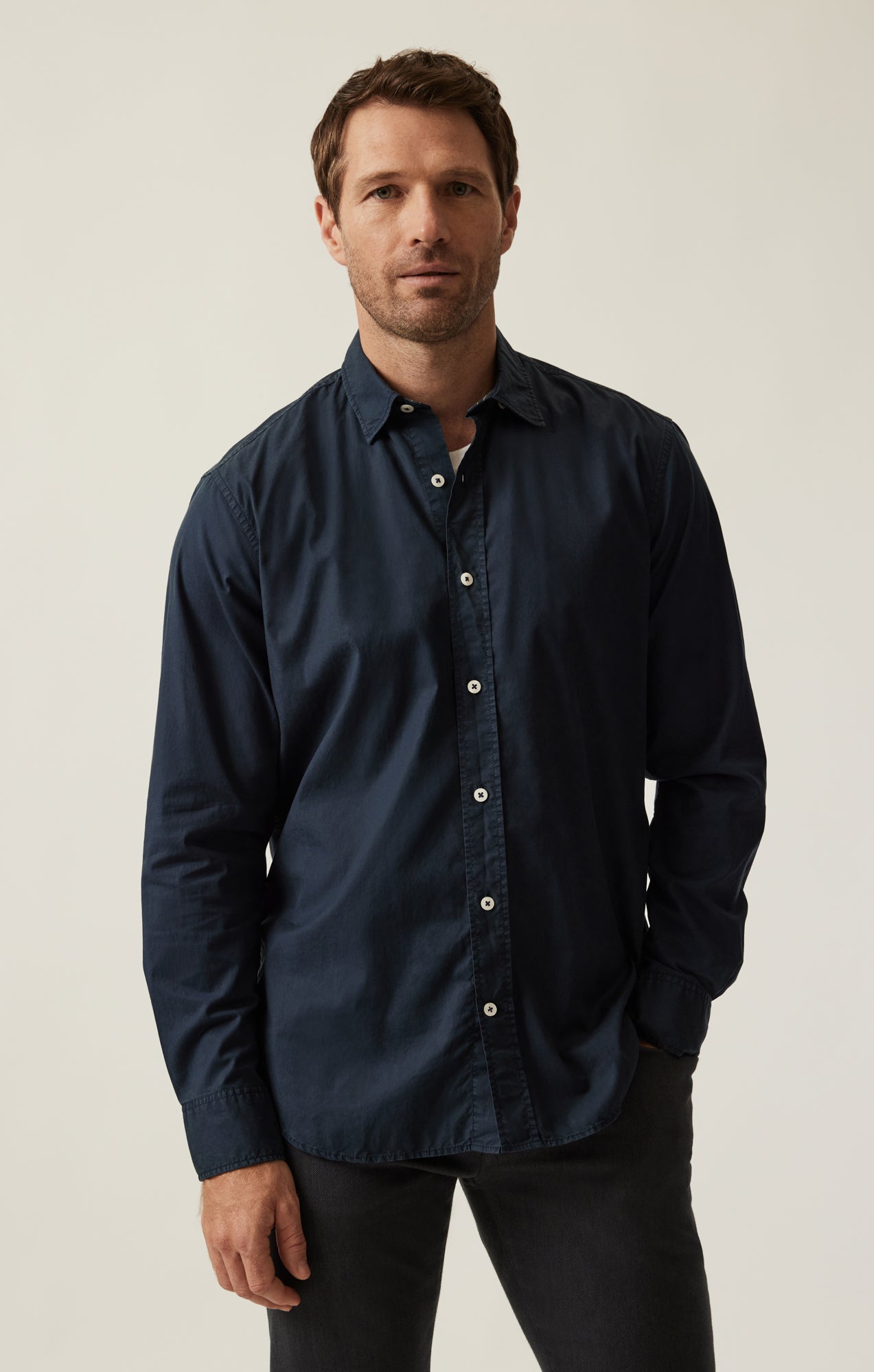 Men's Luxe Twill Shirt In Dress Blues, M | 34 Heritage Men's Luxe Twill Shirt In Dress Blues, M | 34 Heritage