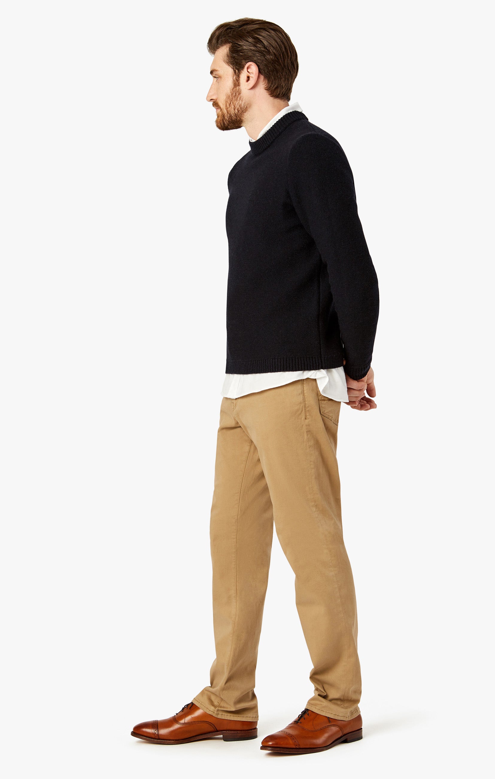 Charisma Relaxed Straight Pants In Khaki Twill