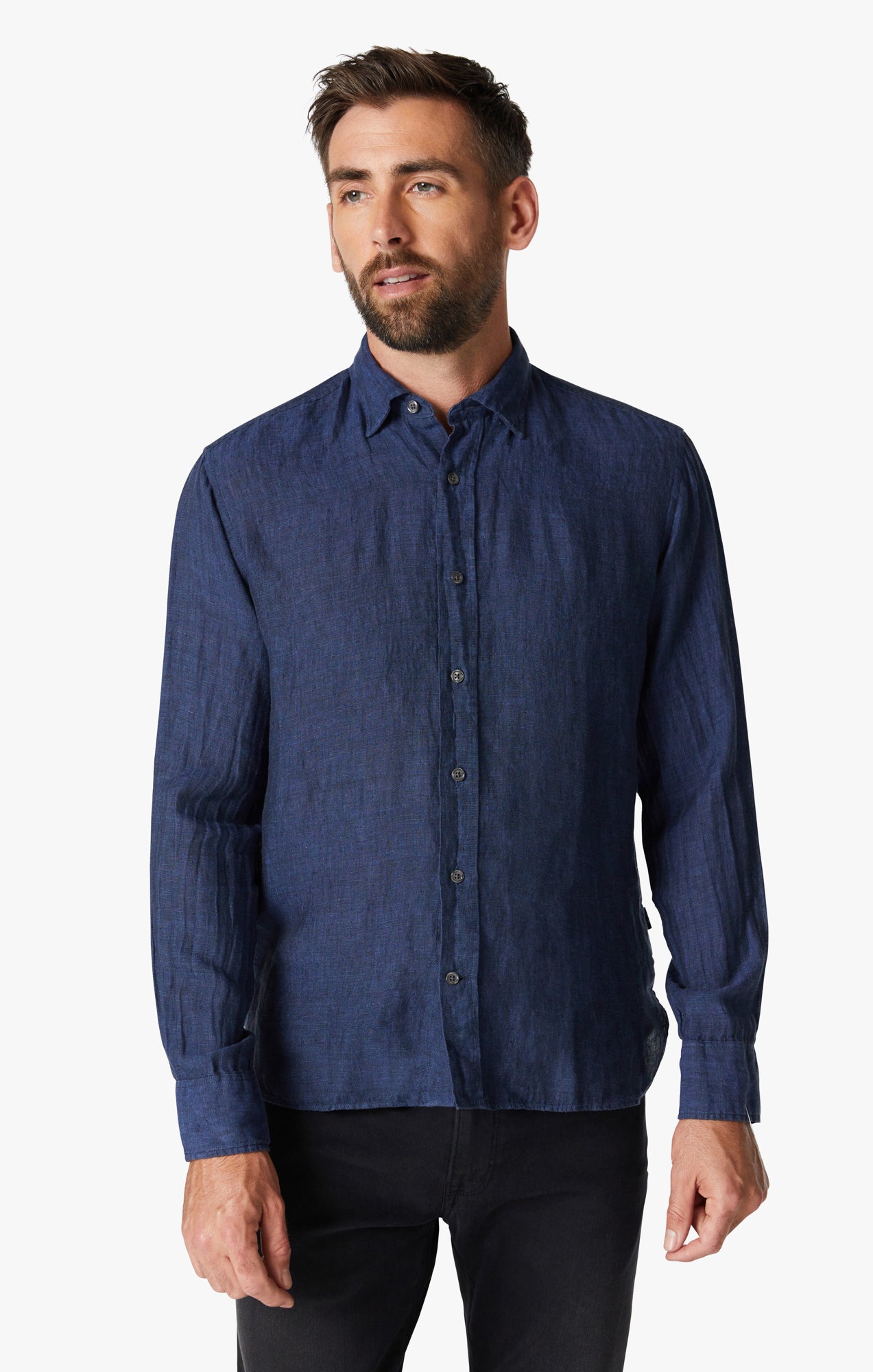 Linen Chambray Shirt in Indigo 34 Heritage Linen Chambray Shirt in Indigo 34 Heritage