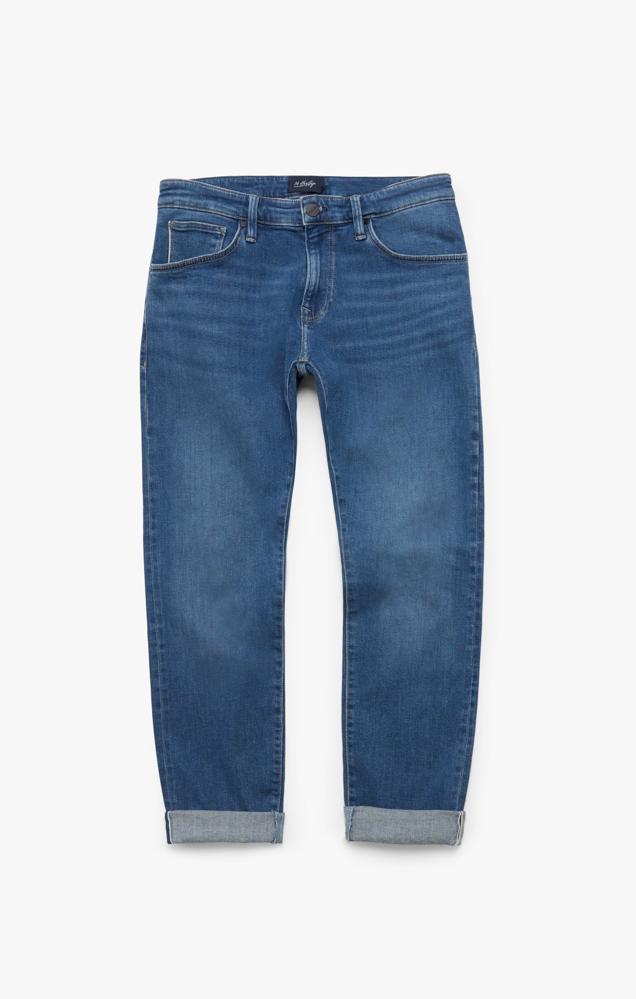 Cool Tapered Leg Jeans In Shaded Blue Selvedge