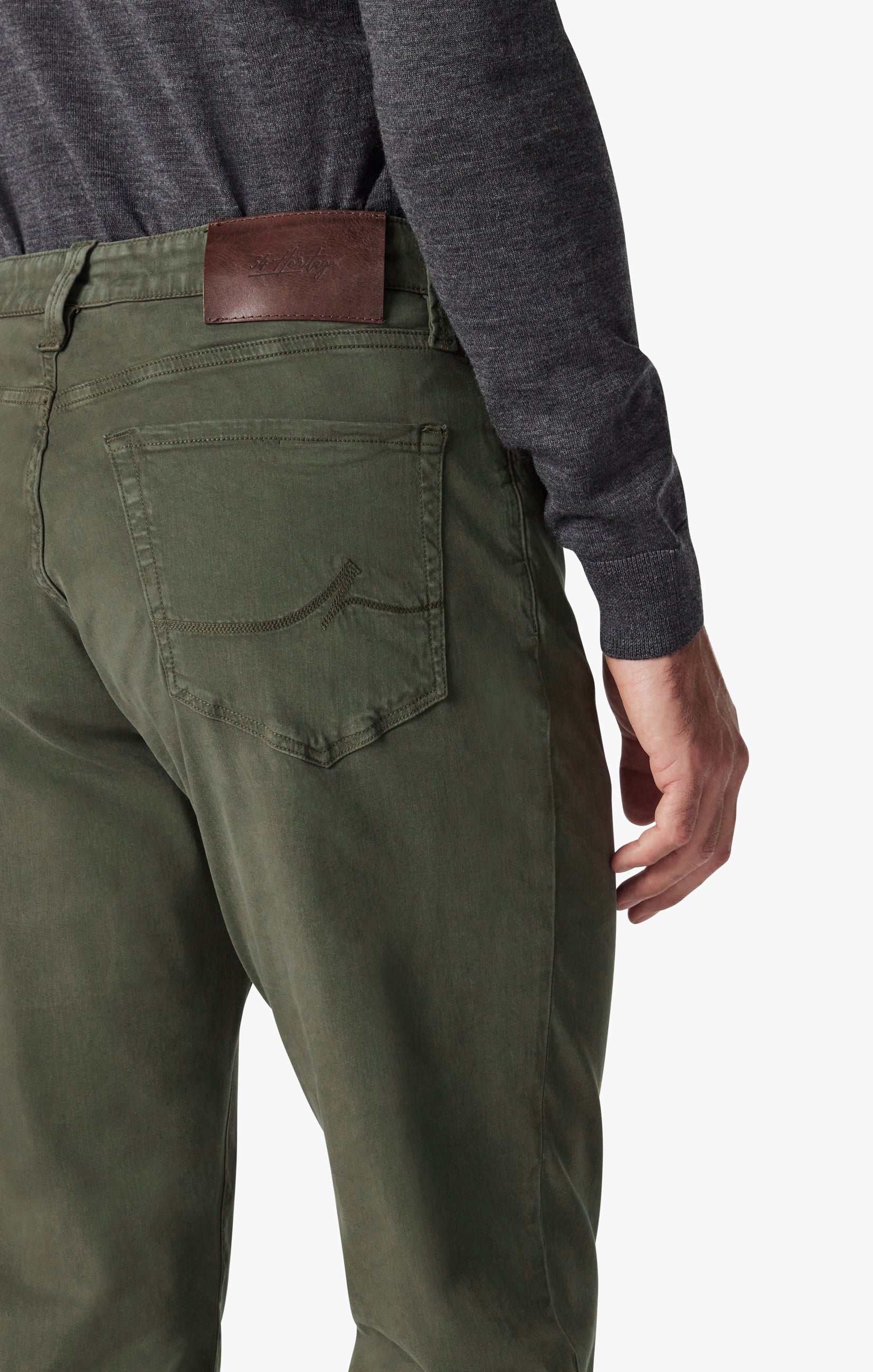 Charisma Relaxed Straight Leg Pants In Olive Twill Image 6