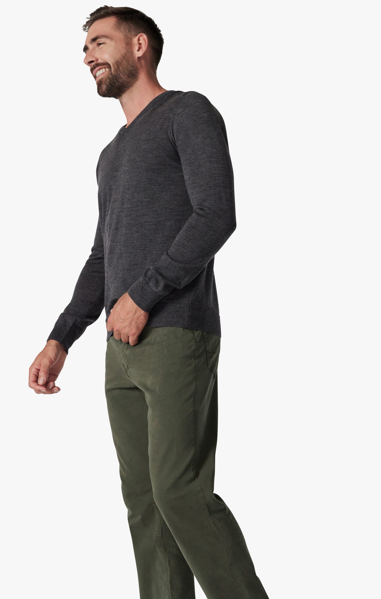 Charisma Relaxed Straight Leg Pants In Olive Twill