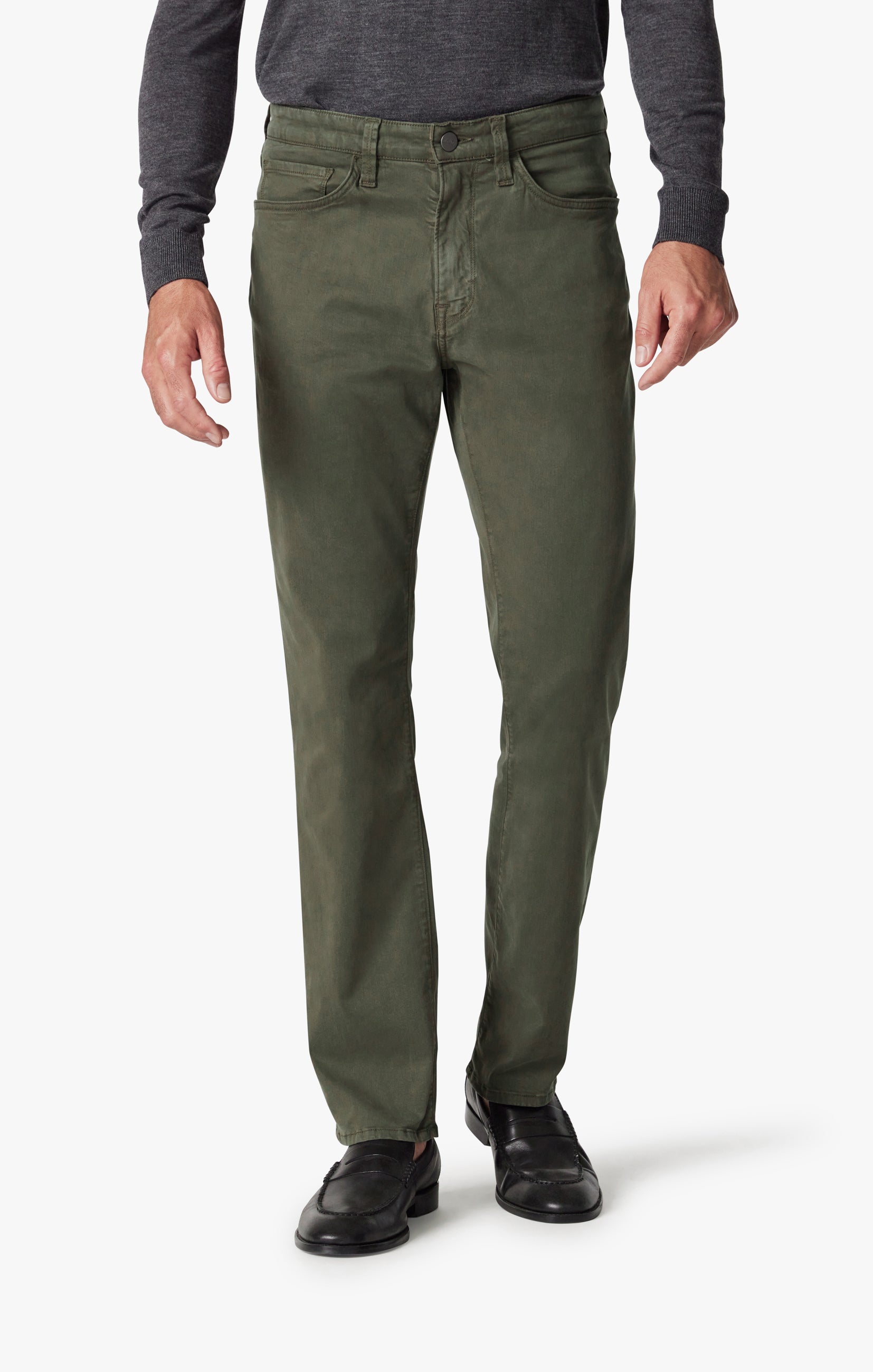 Charisma Relaxed Straight Leg Pants In Olive Twill Image 4