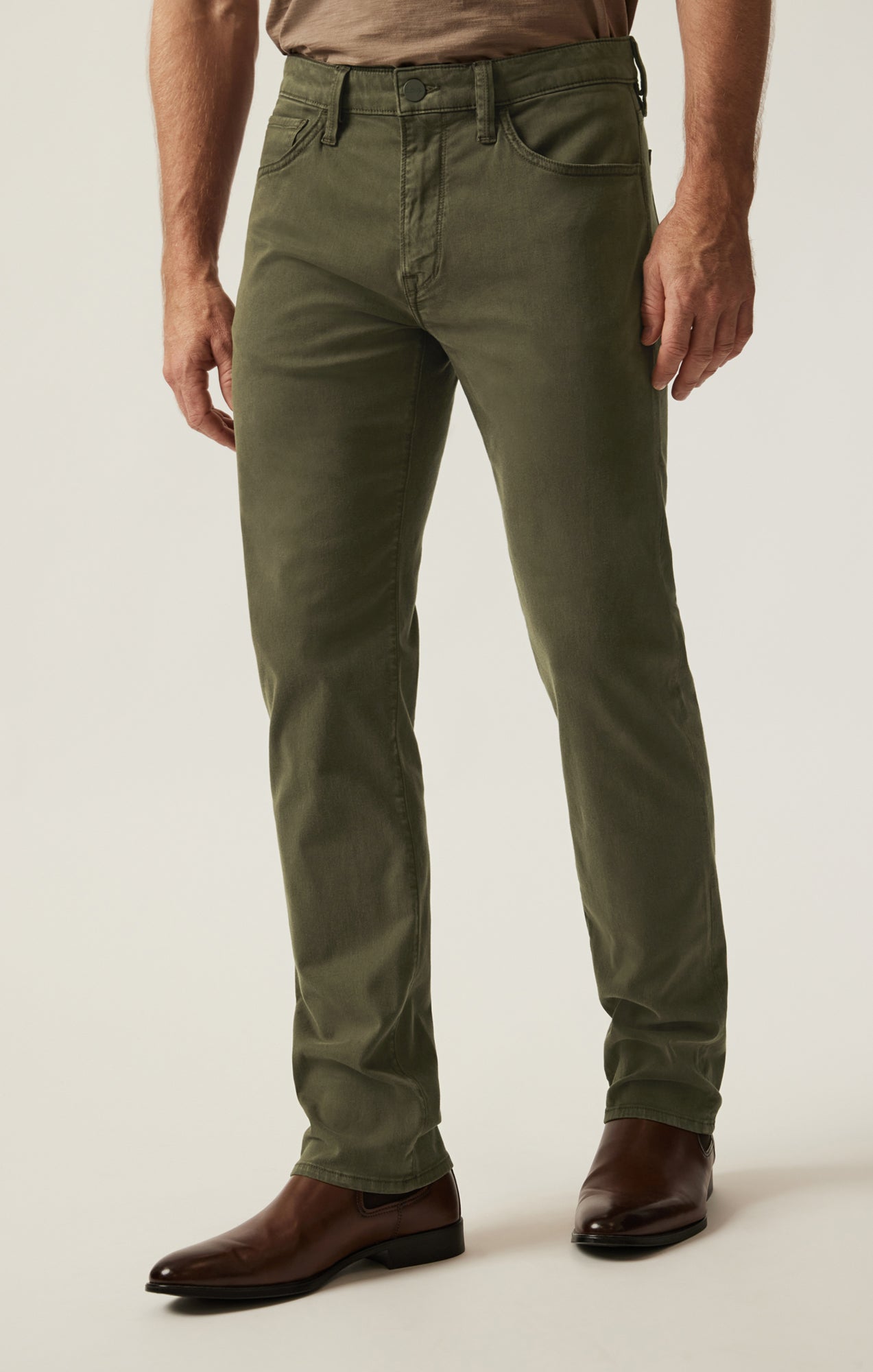 Courage Straight Leg Pants in Dark Olive Twill