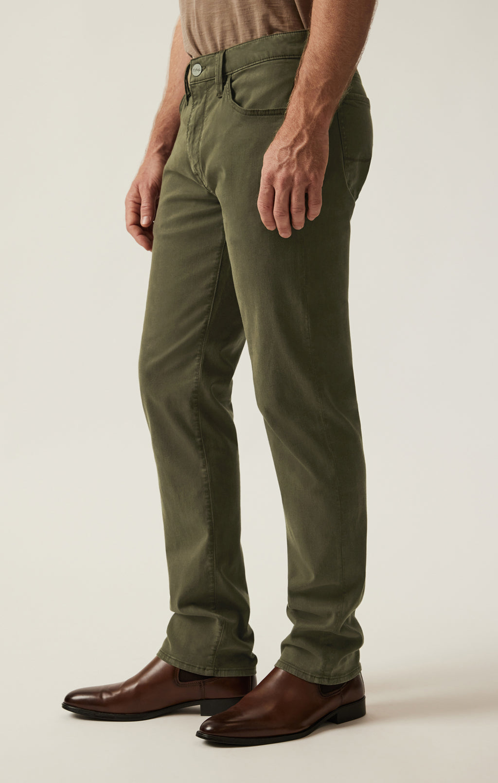 Courage Straight Leg Pants in Dark Olive Twill