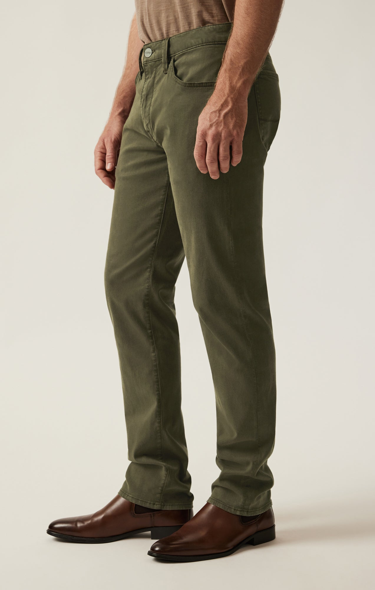 Courage Straight Leg Pants in Dark Olive Twill