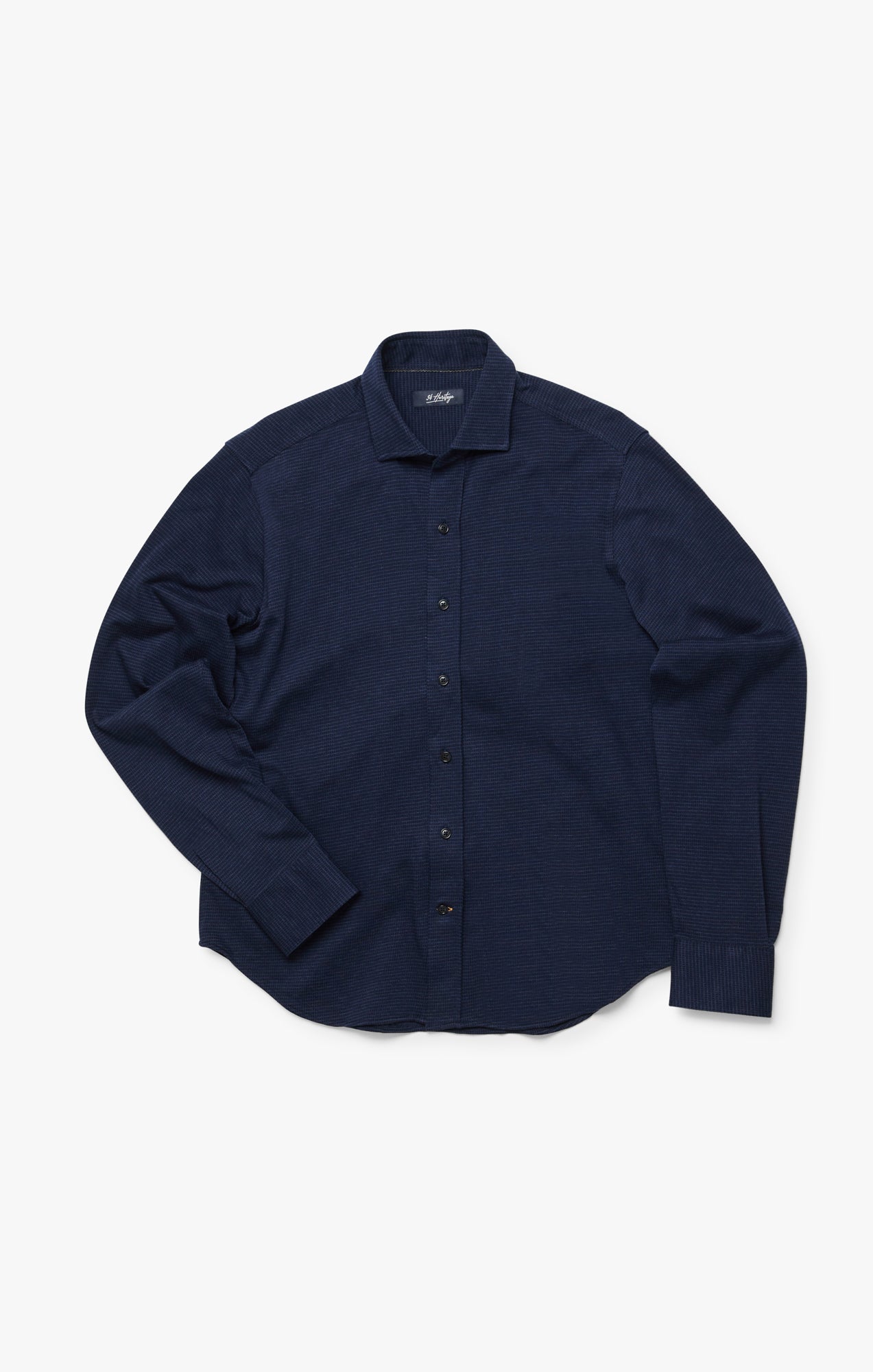 Structured Shirt In Navy Blue Image 9