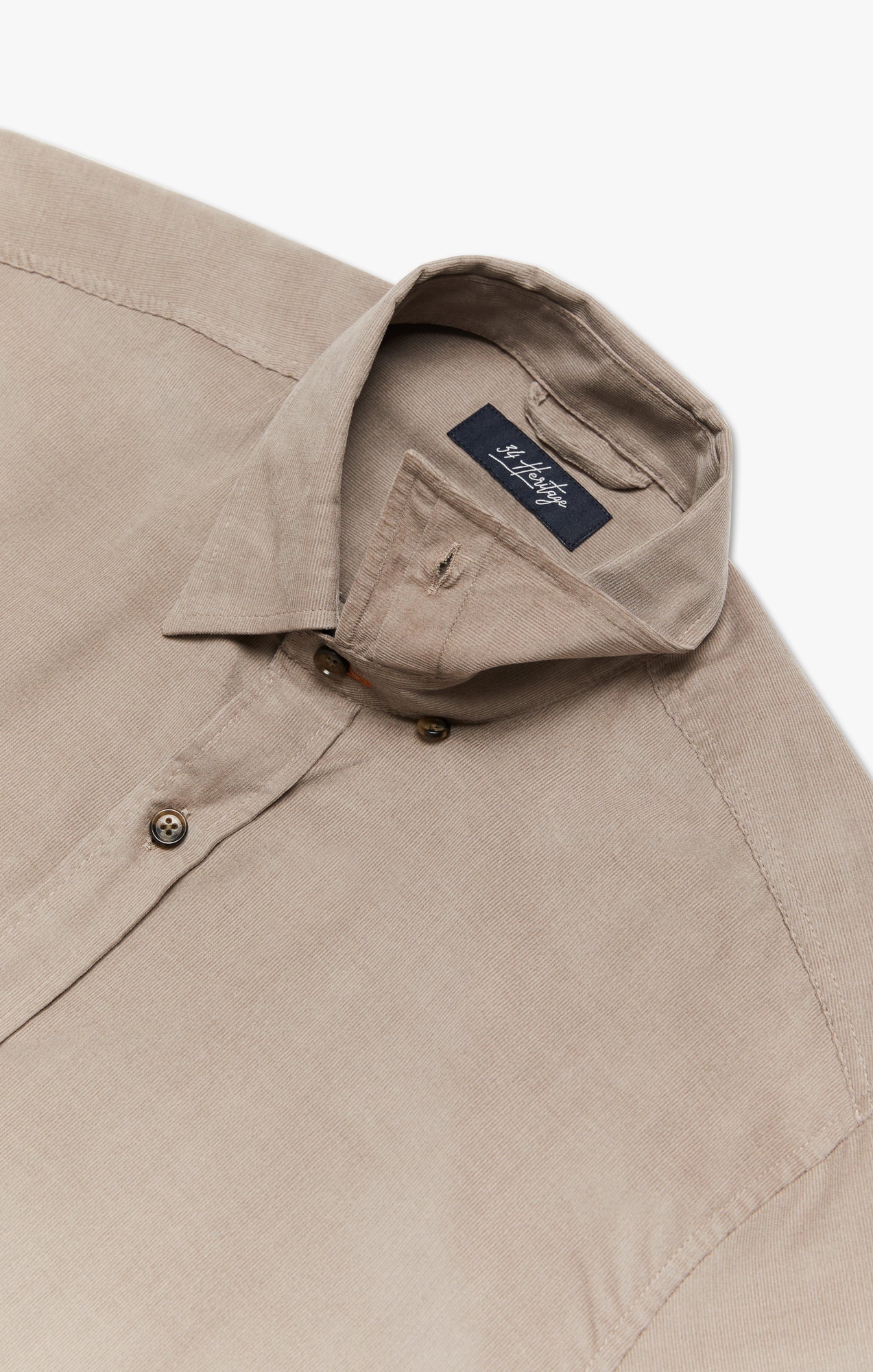 Men's Corduroy Shirt In Beige | 34 Heritage Men's Corduroy Shirt In Beige | 34 Heritage