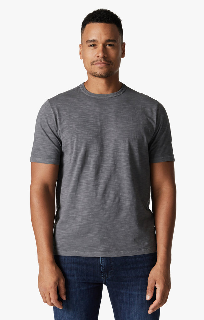 Slub Crew Neck T-Shirt In Winter Grey