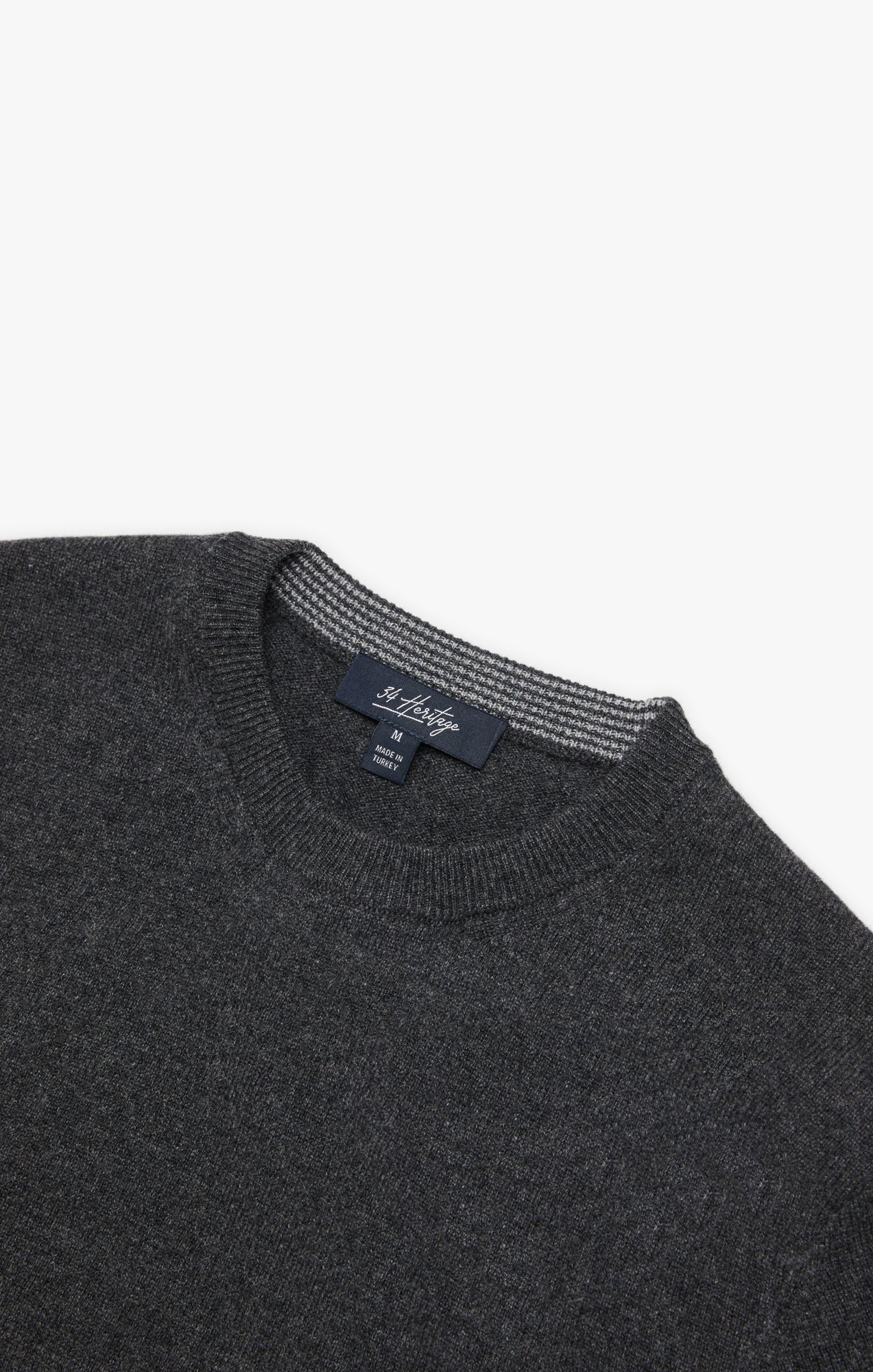 Cashmere Crew Neck Sweater In Charcoal Image 9