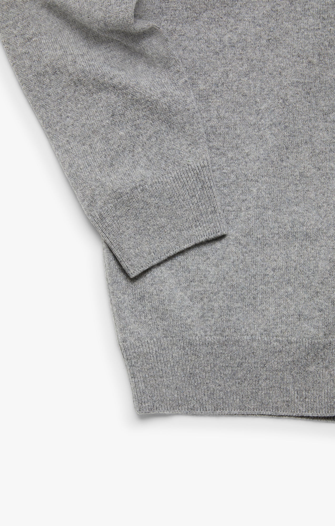 Cashmere Quarter Zip Sweater In Grey Melange Image 13