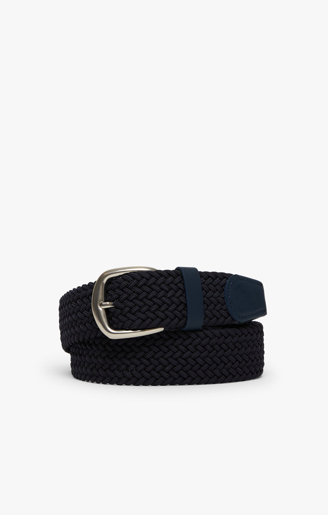 Woven Elastic Belt In Navy Blue
