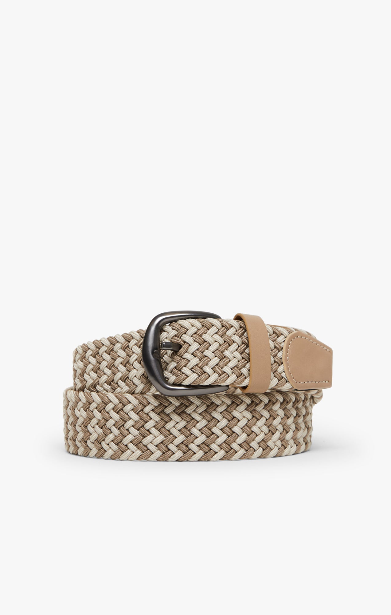 Woven Elastic Belt In Multi Beige