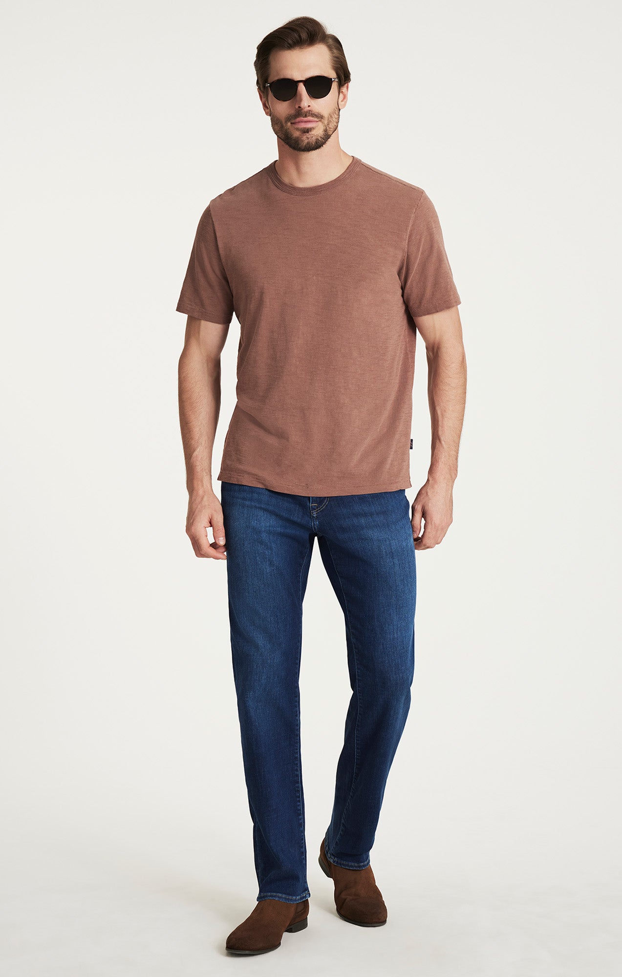 Slub Crew Neck T-Shirt in Cappuccino