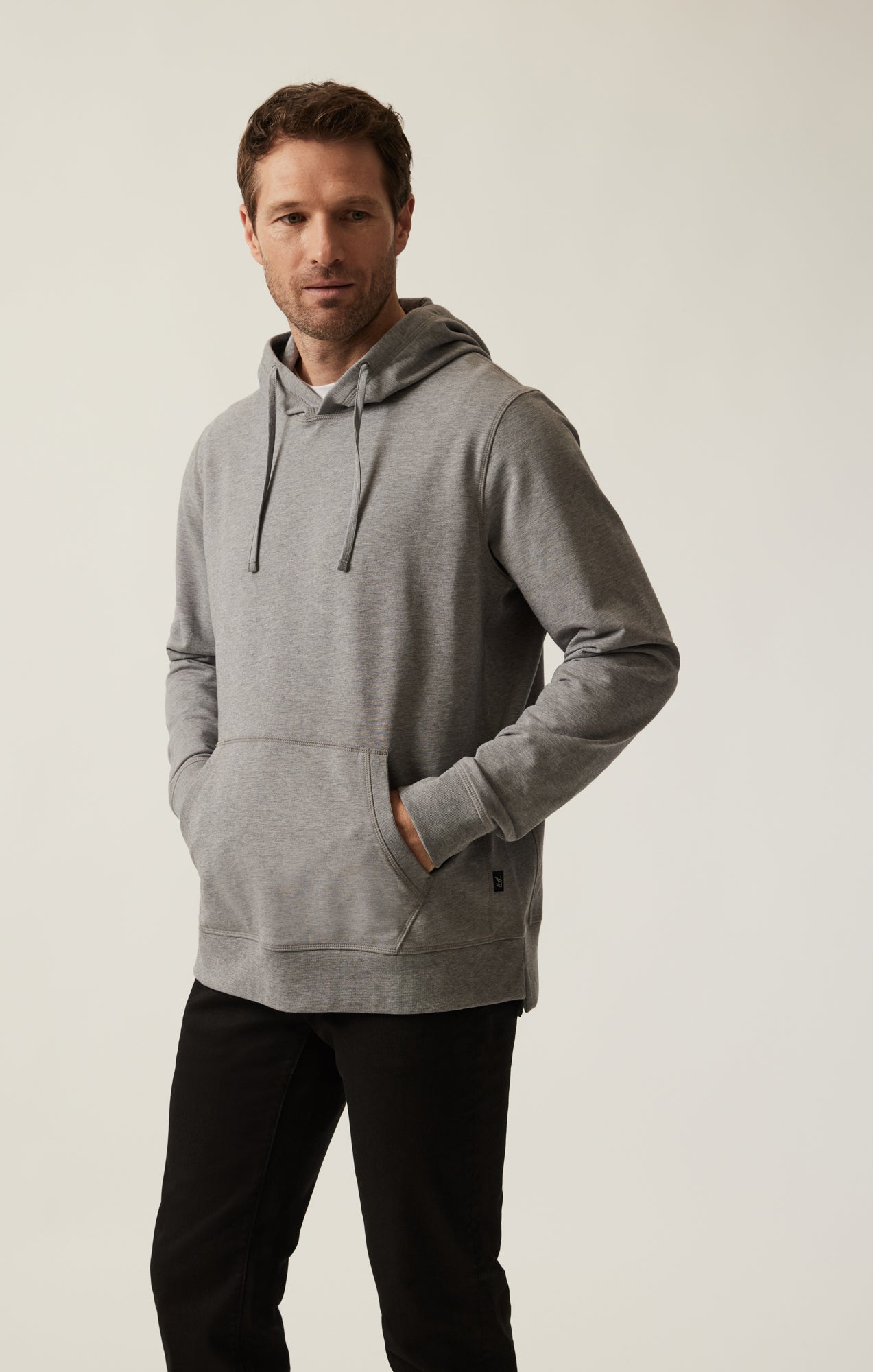 French Terry Hoodie In Grey Melange