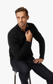 Quarter Zip Sweater In Black