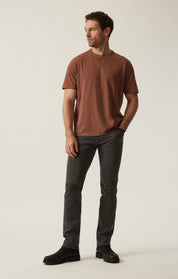 Slub Crew Neck T-Shirt in Cinnamon