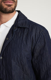 Denim Quilted Overshirt In Rinse