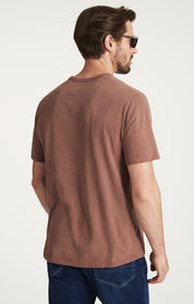 Slub Crew Neck T-Shirt in Cappuccino
