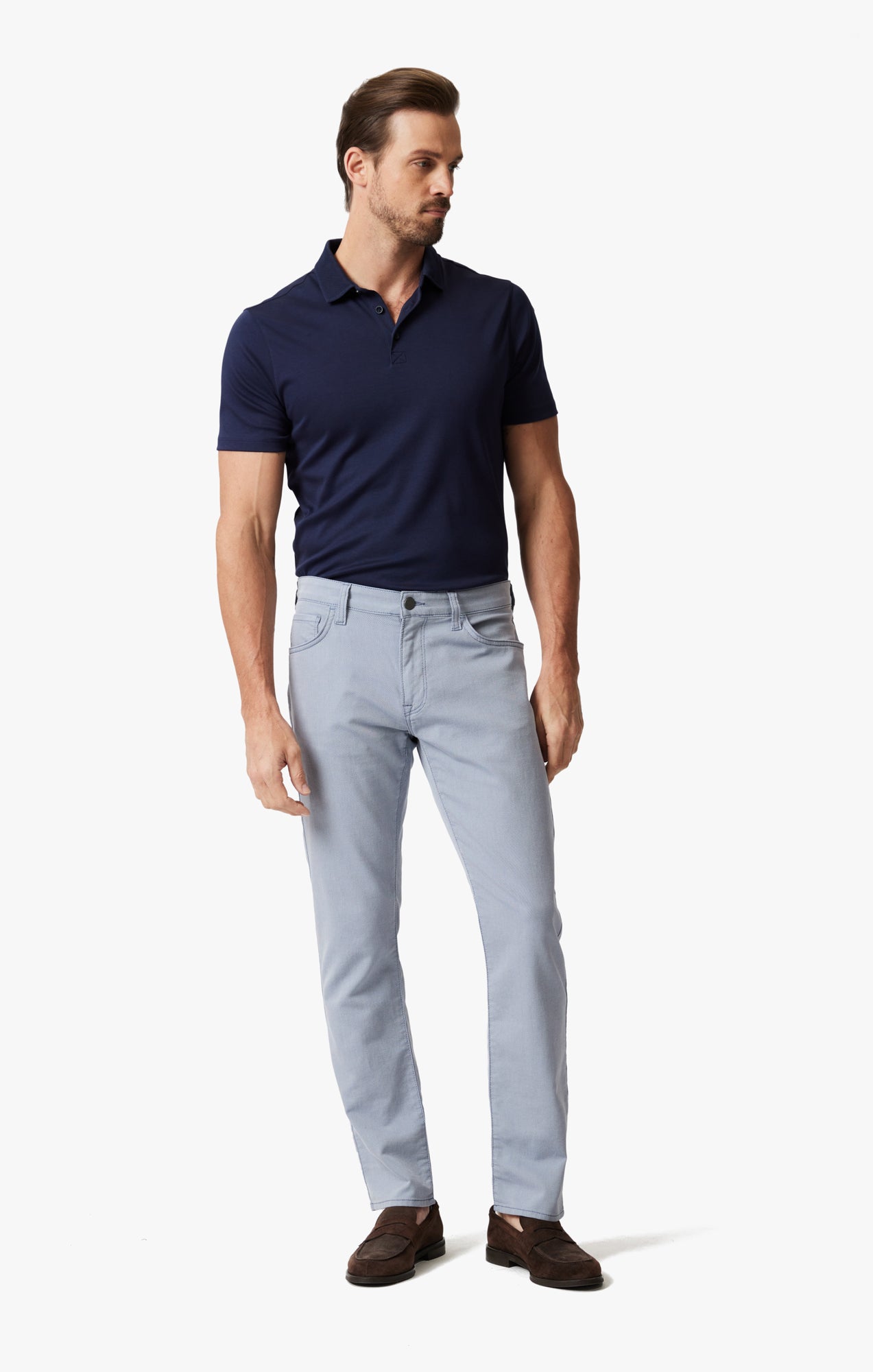 Courage Straight Leg Pants In Blue Refined Twill