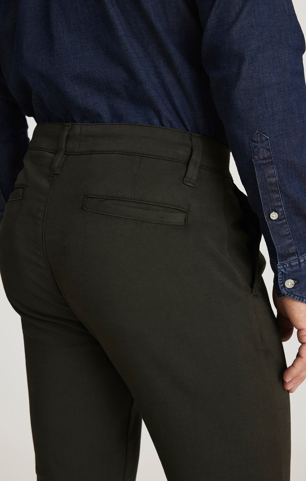 Verona Slim Leg Chinos in Dark Olive High Flyer