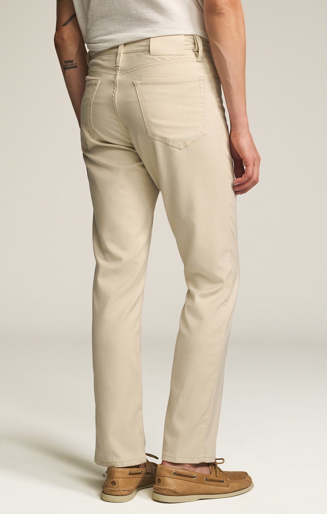 パンツ high waist straight twill pants 34 Heritage Men's Relaxed Straight Leg Pants in Cream Cross Twill