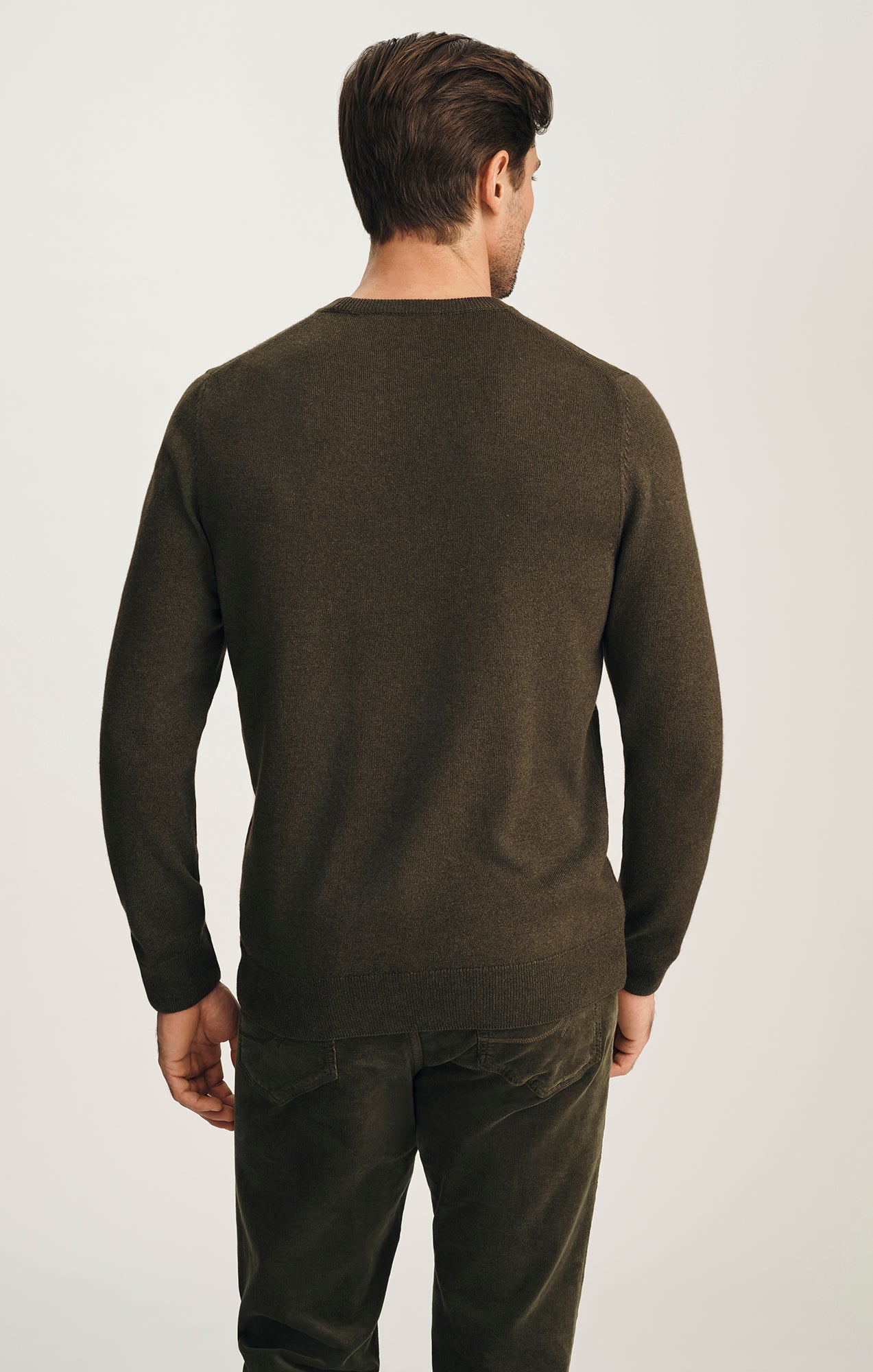 Cashmere Crew Neck Sweater In Khaki