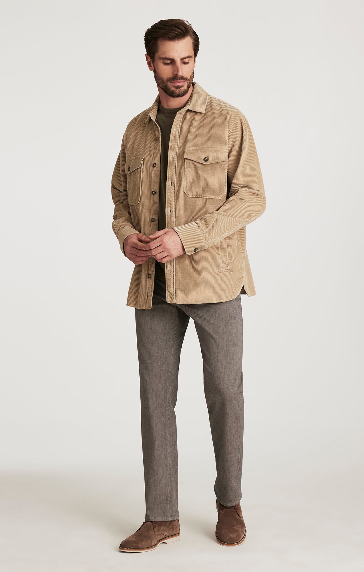 Charisma Relaxed Straight Pants in Dove Grey Diagonal