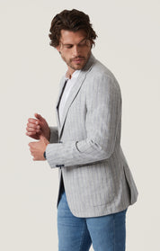 Matteo Checked Blazer in Grey Melange