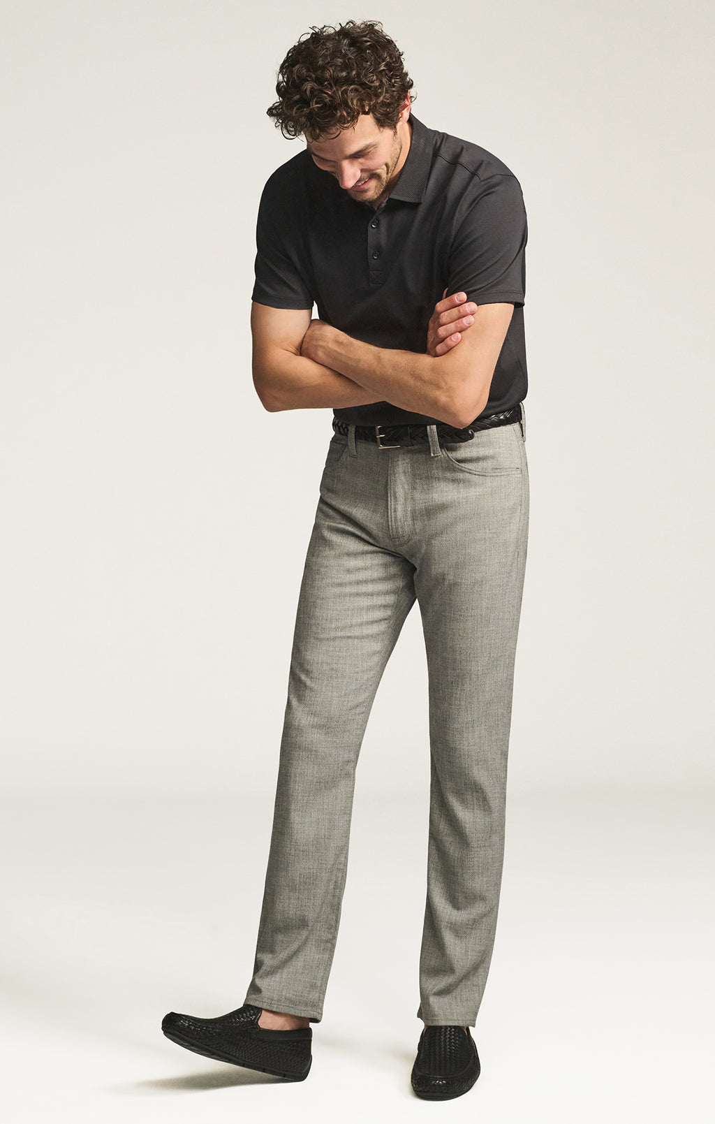 Courage Straight Leg Pants in Grey Cross Twill