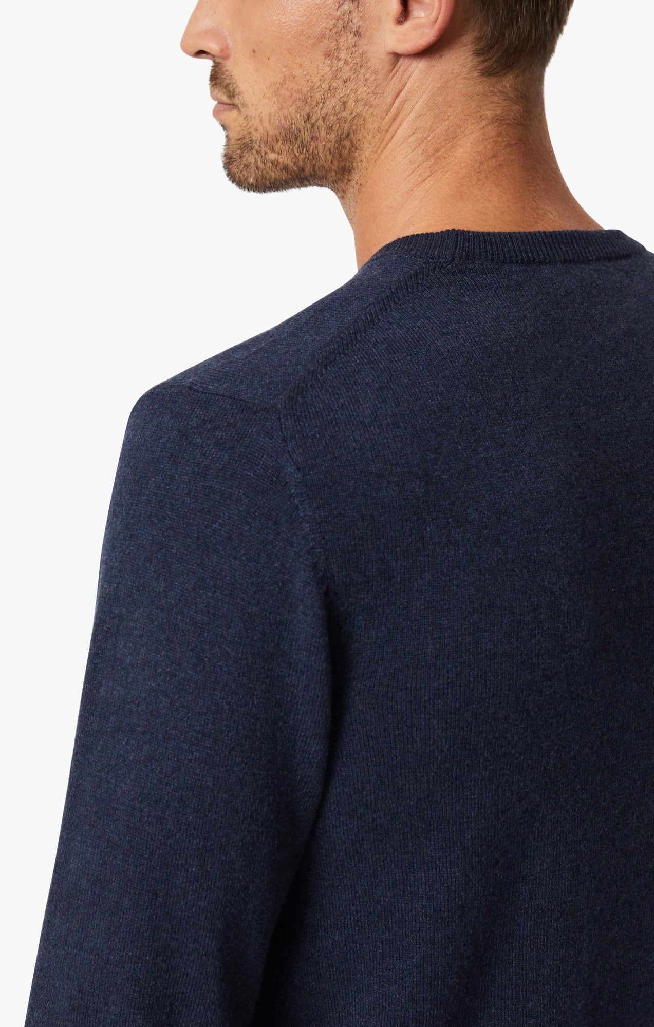 Cashmere Crew Neck Sweater In Navy Image 4