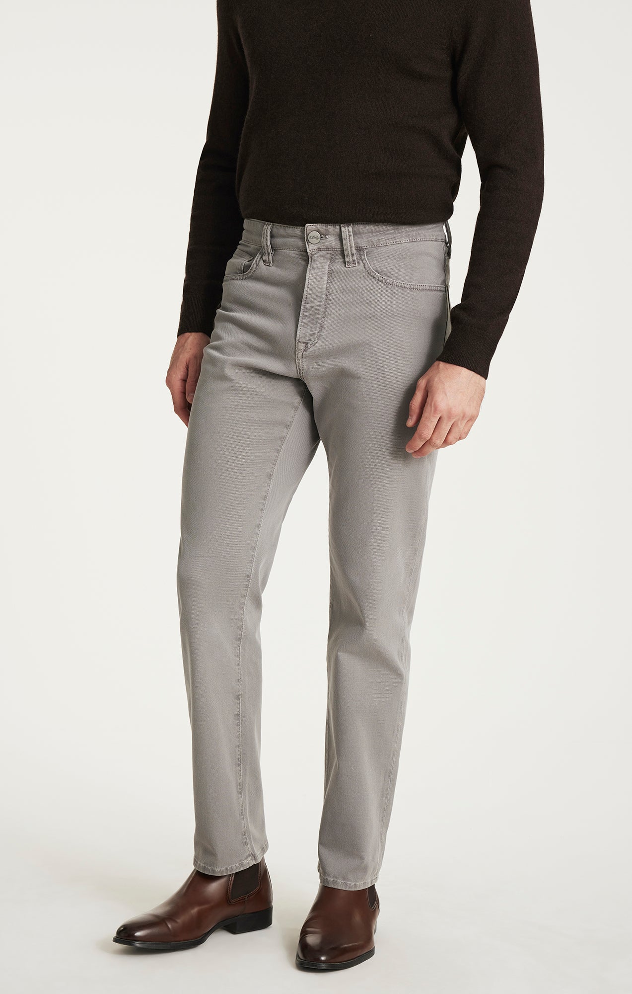 Charisma Relaxed Straight Pants in Grey Honeycomb