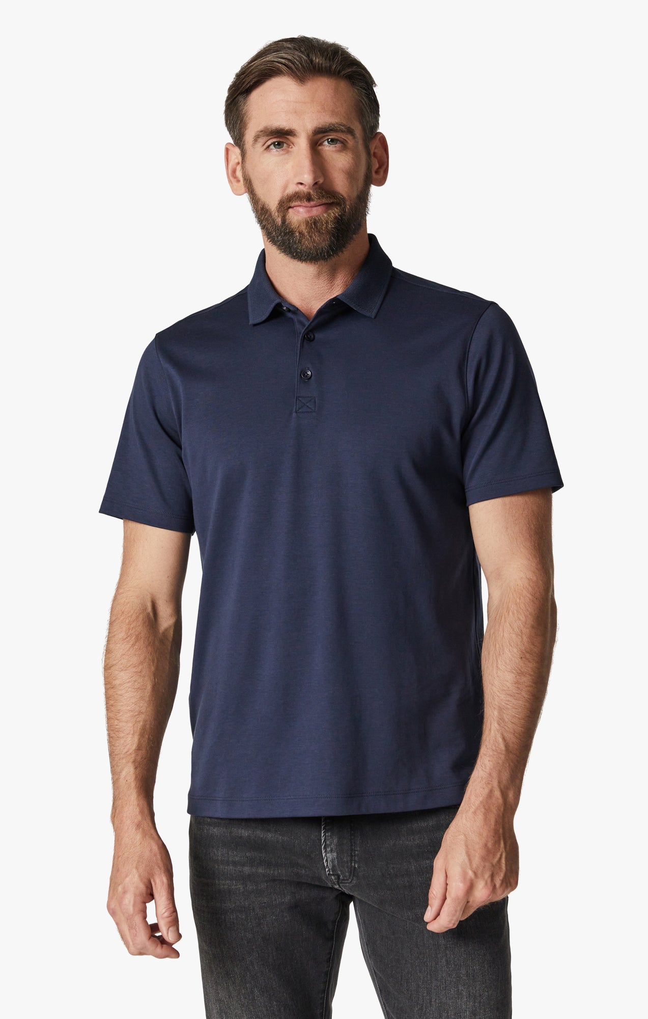 Polo T-Shirt In Navy Image 1