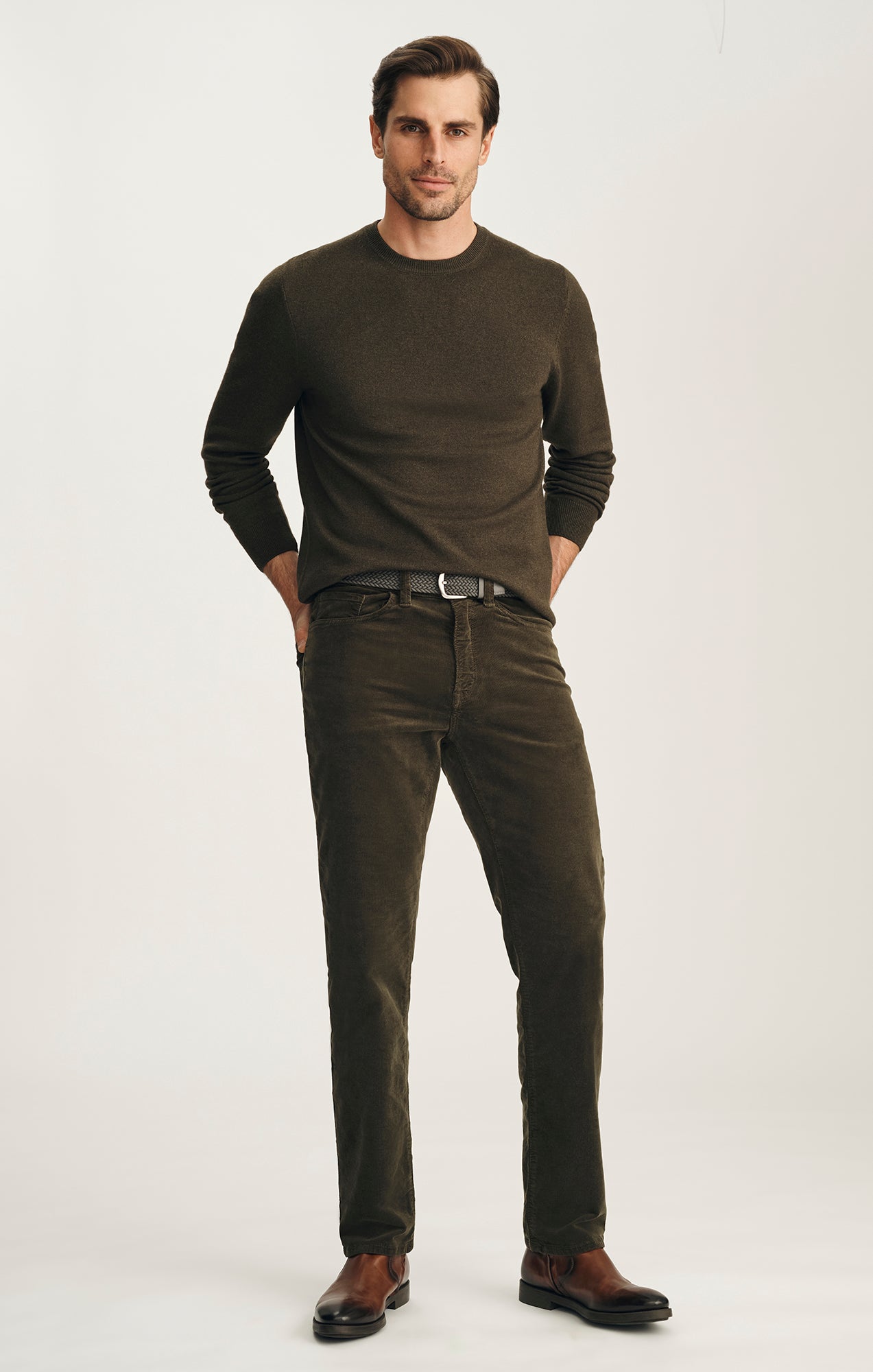 Charisma Relaxed Straight Pants in Fern Cord