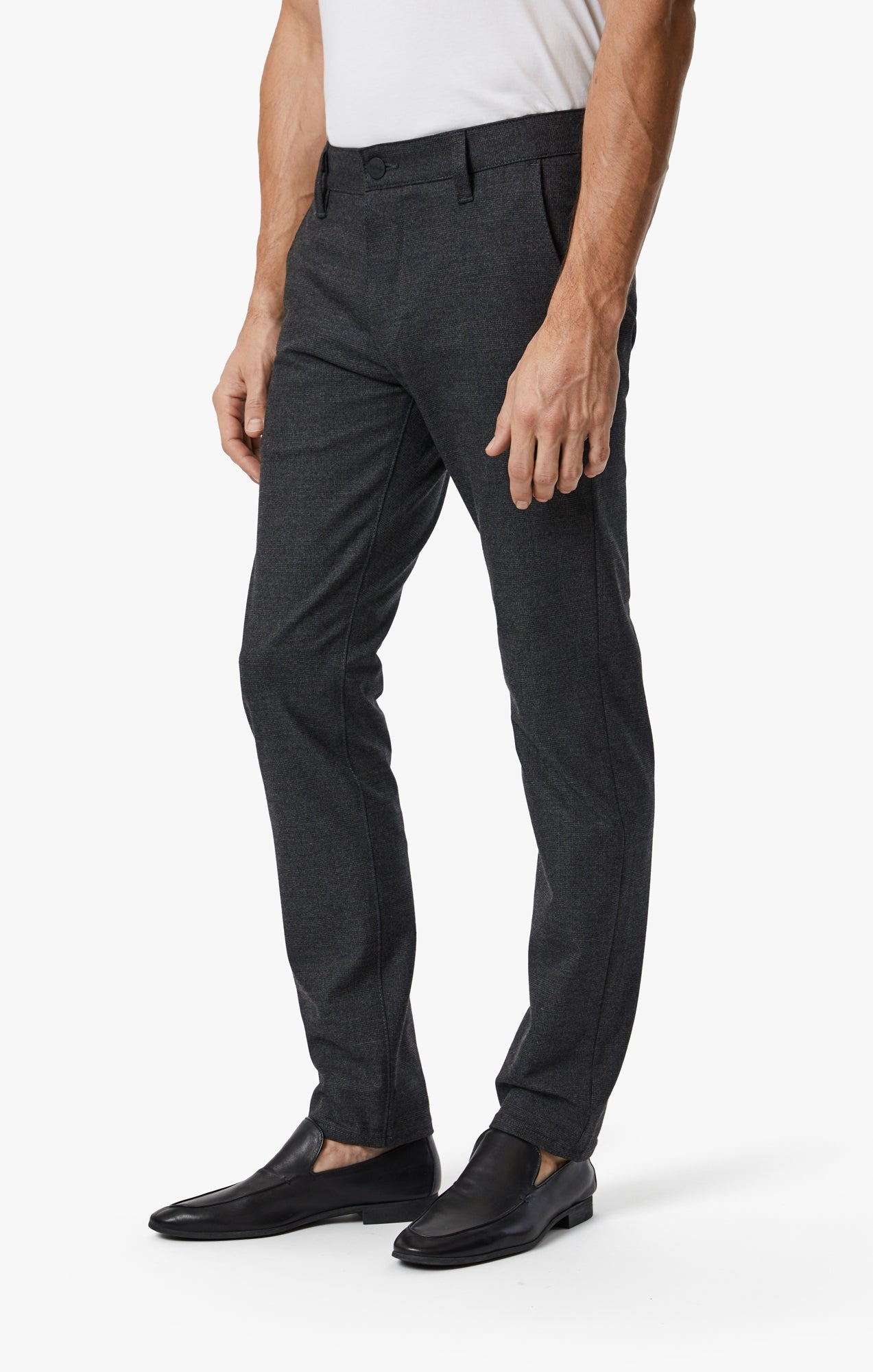 Verona Straight Leg Chino Pants In Smoke Elite Check