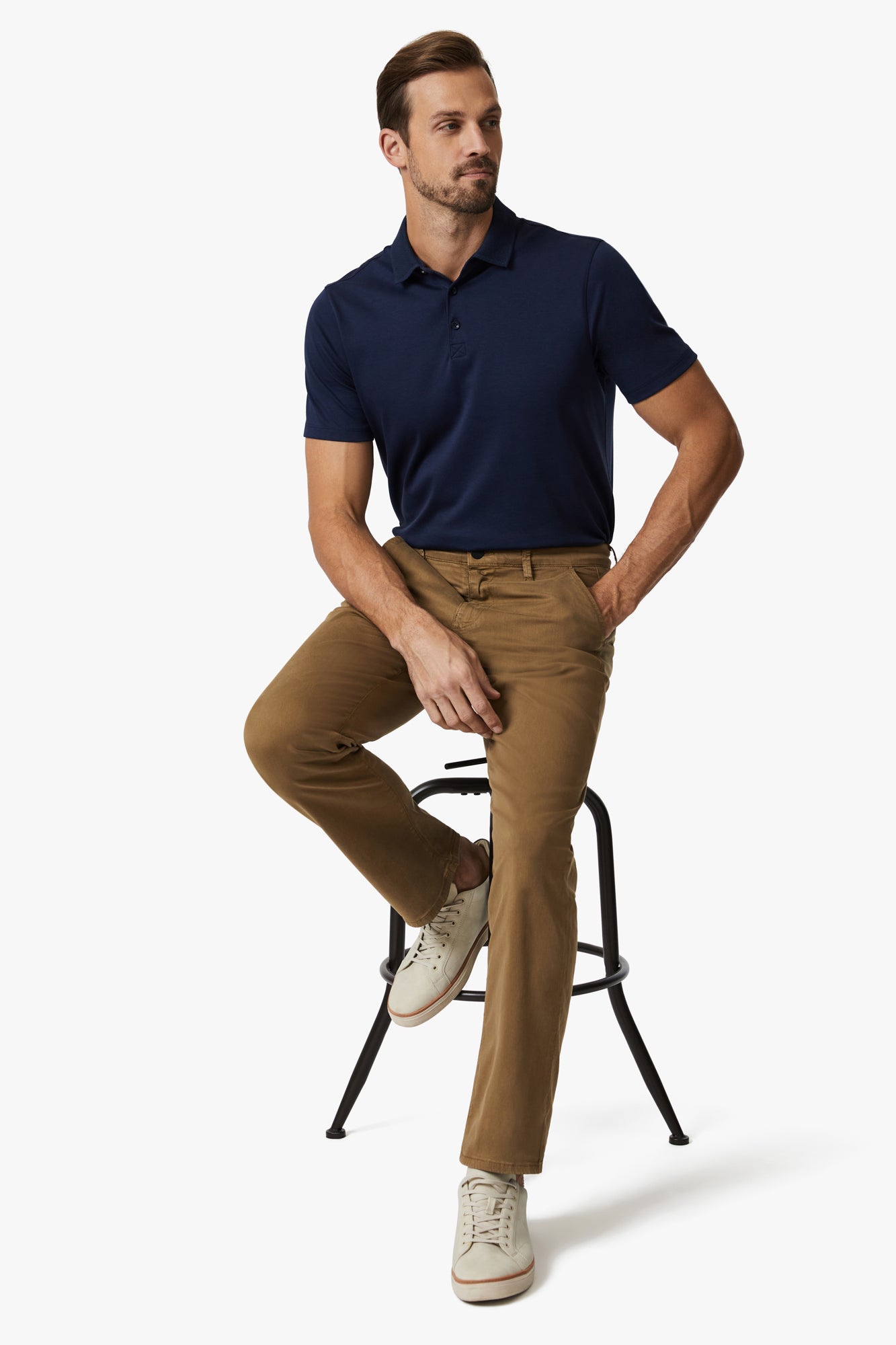 Charisma Relaxed Straight Chino Pants In Tobacco Twill Image 1