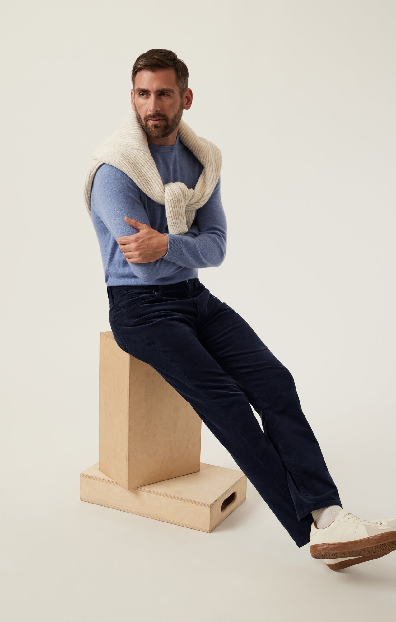 Charisma Relaxed Straight Pants in Navy Cord