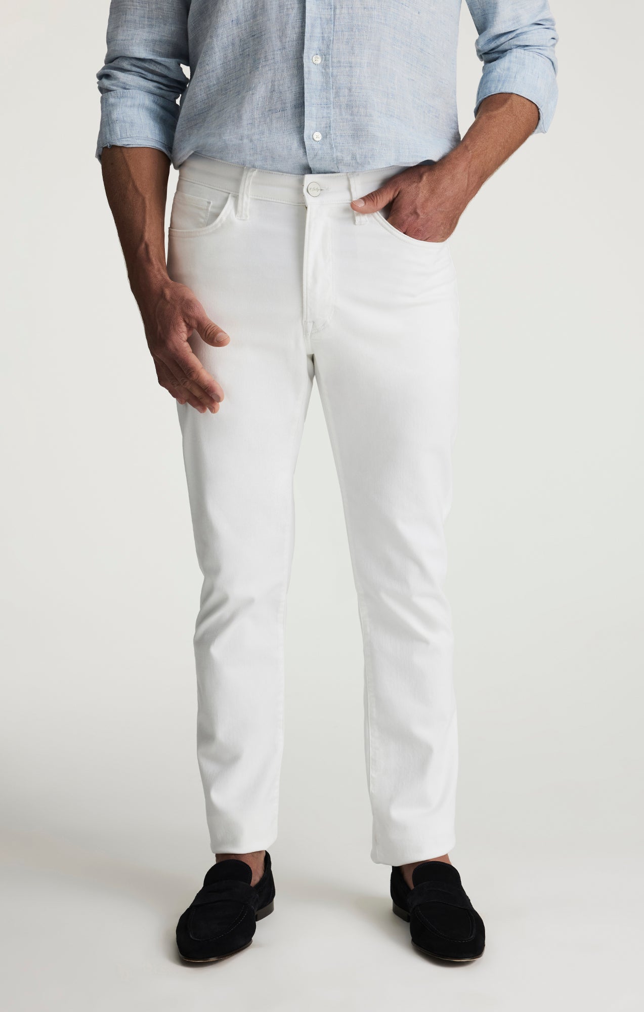 Courage Straight Leg Pants In White Twill