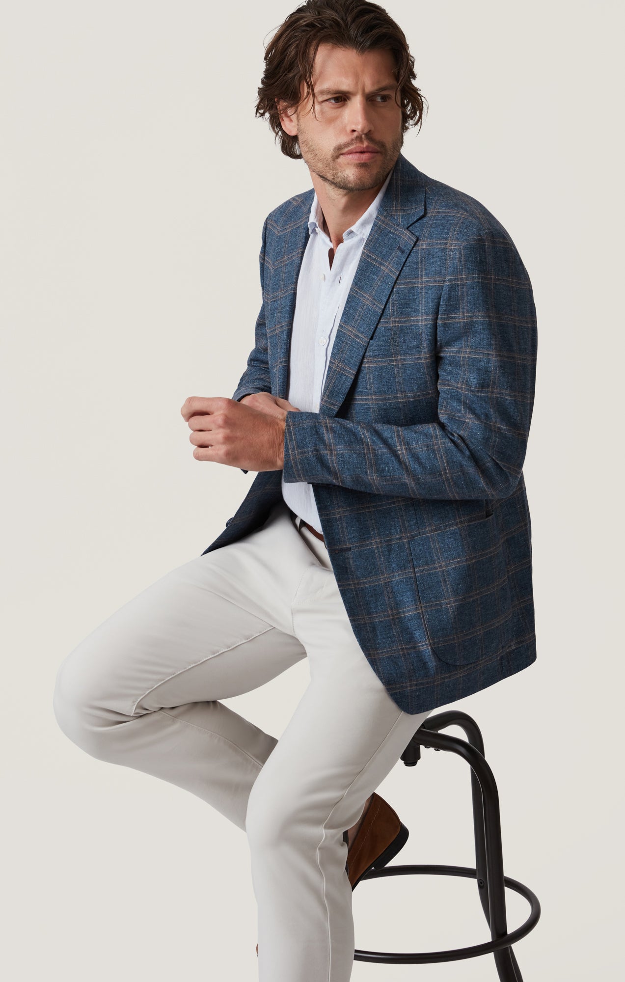 Verona Straight Leg Chino Pants in Cloud High Flyer
