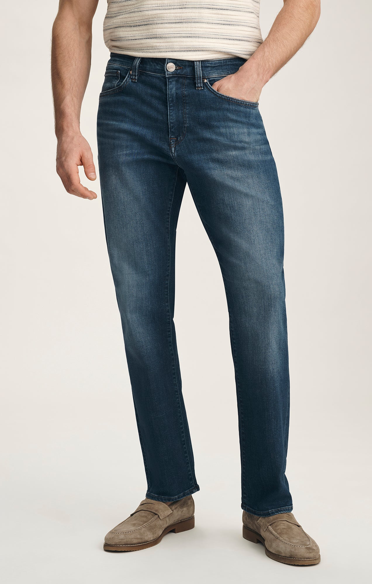 Charisma Relaxed Straight Jeans In Dark Brushed Vintage